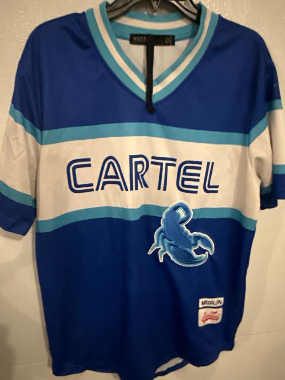 Hudson Outerwear The Cartel Medellin Scorpion Jersey Blue White Mens Large